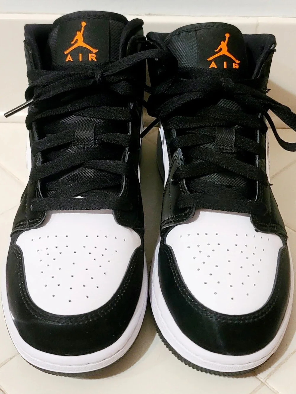 Air Jordan 1 Mid Black Racer Blue White GS Size 6Y / Women's Size  8